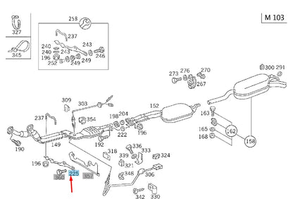 NEW MB E W124 FRONT EXHAUST PIPE TO TRANSMISSION BRACKET A1244920441 ORIGINAL