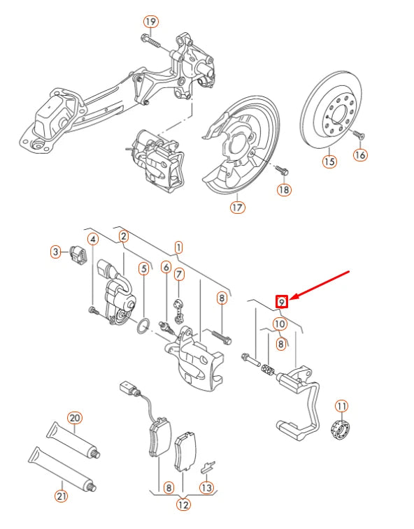 NEW VOLKSWAGEN PASSAT B7 REAR RIGHT BRAKE CALIPER CARRIER 1Q0615426A