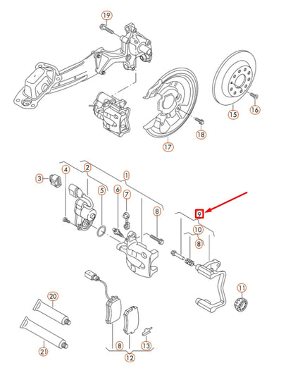 NEW VOLKSWAGEN PASSAT B7 REAR RIGHT BRAKE CALIPER CARRIER 1Q0615426A