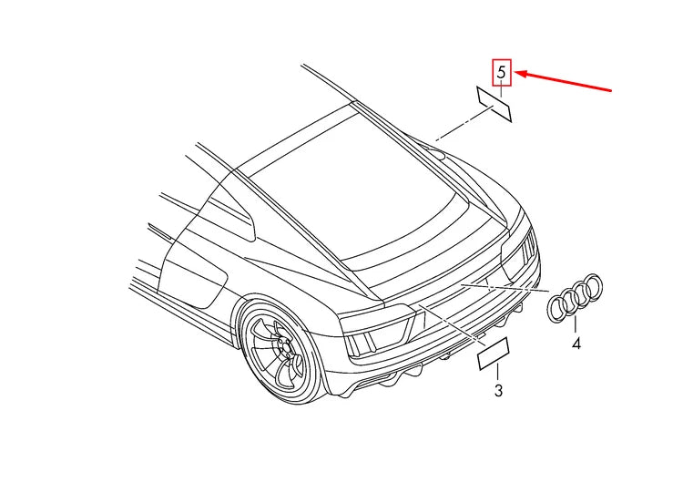 NEW AUDI R8 4S CHROME R8 INSCRIPTION 4S08537362ZZ