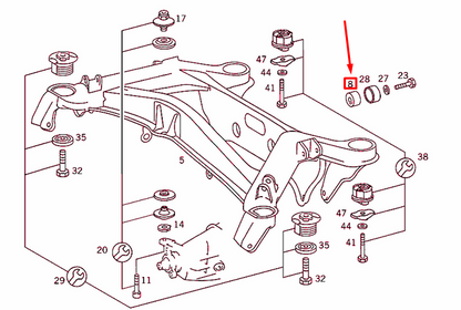 NEW MERCEDES-BENZ C W202 REAR SUBFRAME RUBBER MOUNTING A2023511142 ORIGINAL