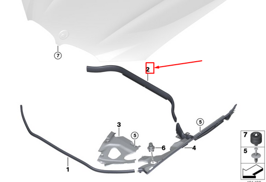 new bmw x3 g01 rear engine hood sealing 51767397486 original