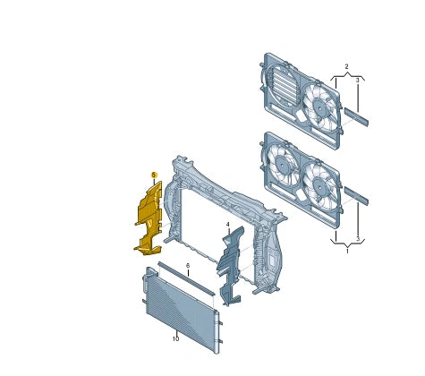 NEW AUDI Q3 8U RIGHT RADIATOR AIR GUIDE 8U0121284M ORIGINAL