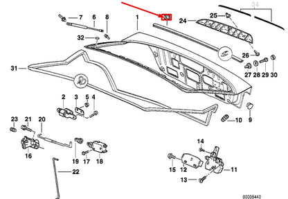NEW BMW 3 COMPACT E36 TRUNK LID LOWER COVERING 51318146233 8146233 ORIGINAL