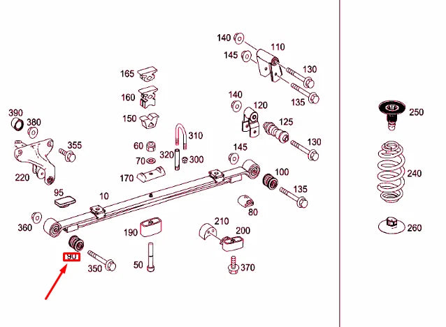 NEW MERCEDES-BENZ SPRINTER 906 REAR SPRING BUSHING A9063240050 ORIGINAL