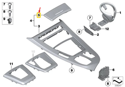 NEW BMW Z4 ROADSTER E89 CENTER CONSOLE FRONT COVER 51168049224 ORIGINAL