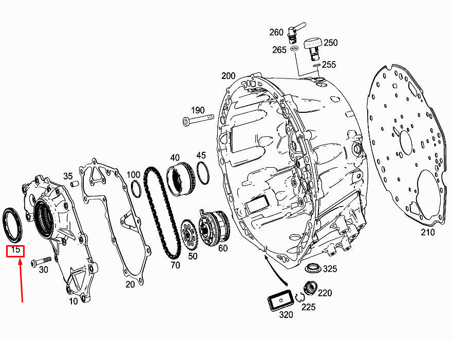 NEW MERCEDES-BENZ C W205 RADIAL SHAFT SEALING RING A7259970046 ORIGINAL