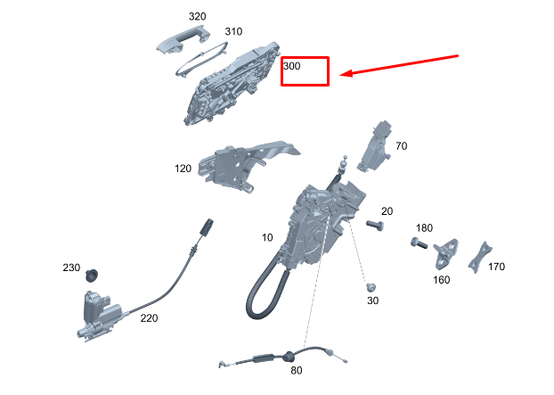 new mercedes-benz s w223 rear left exterior door handle base a0997602305