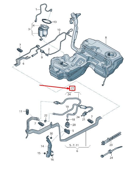 new audi a6 avant c7 fuel feed hose 06h133986m original