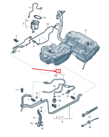 new audi a6 avant c7 fuel feed hose 06h133986m original
