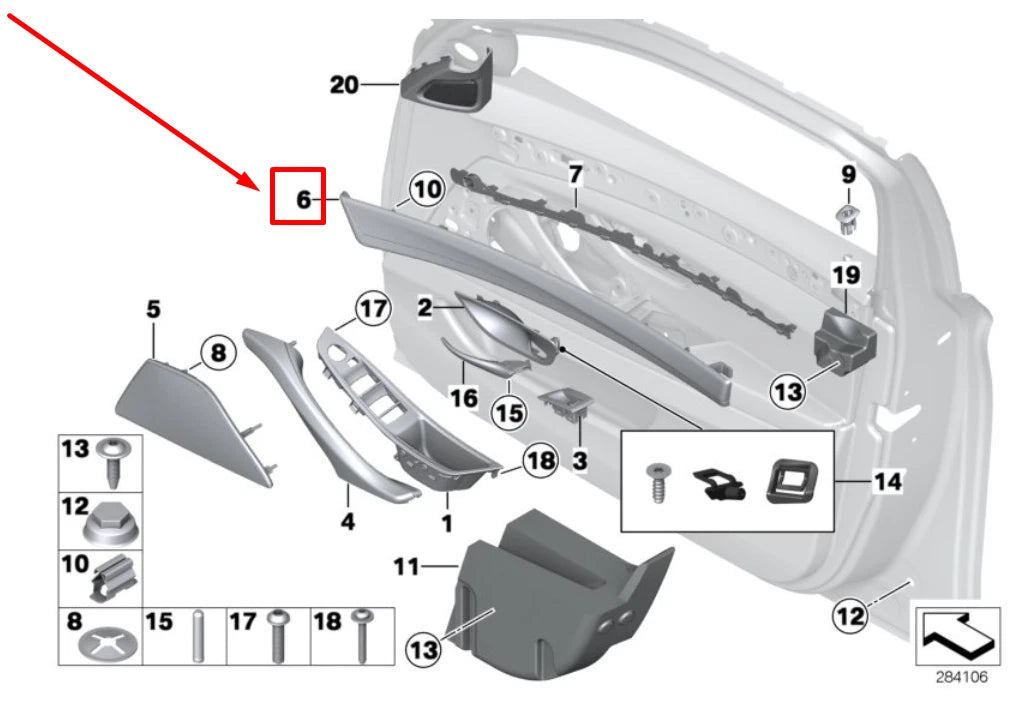 NEW BMW 5 F10 FRONT RIGHT DOOR PANEL TRIM 51417225548 7225548 ORIGINAL
