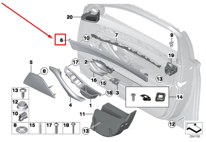 NEW BMW 5 F10 FRONT RIGHT DOOR PANEL TRIM 51417225548 7225548 ORIGINAL