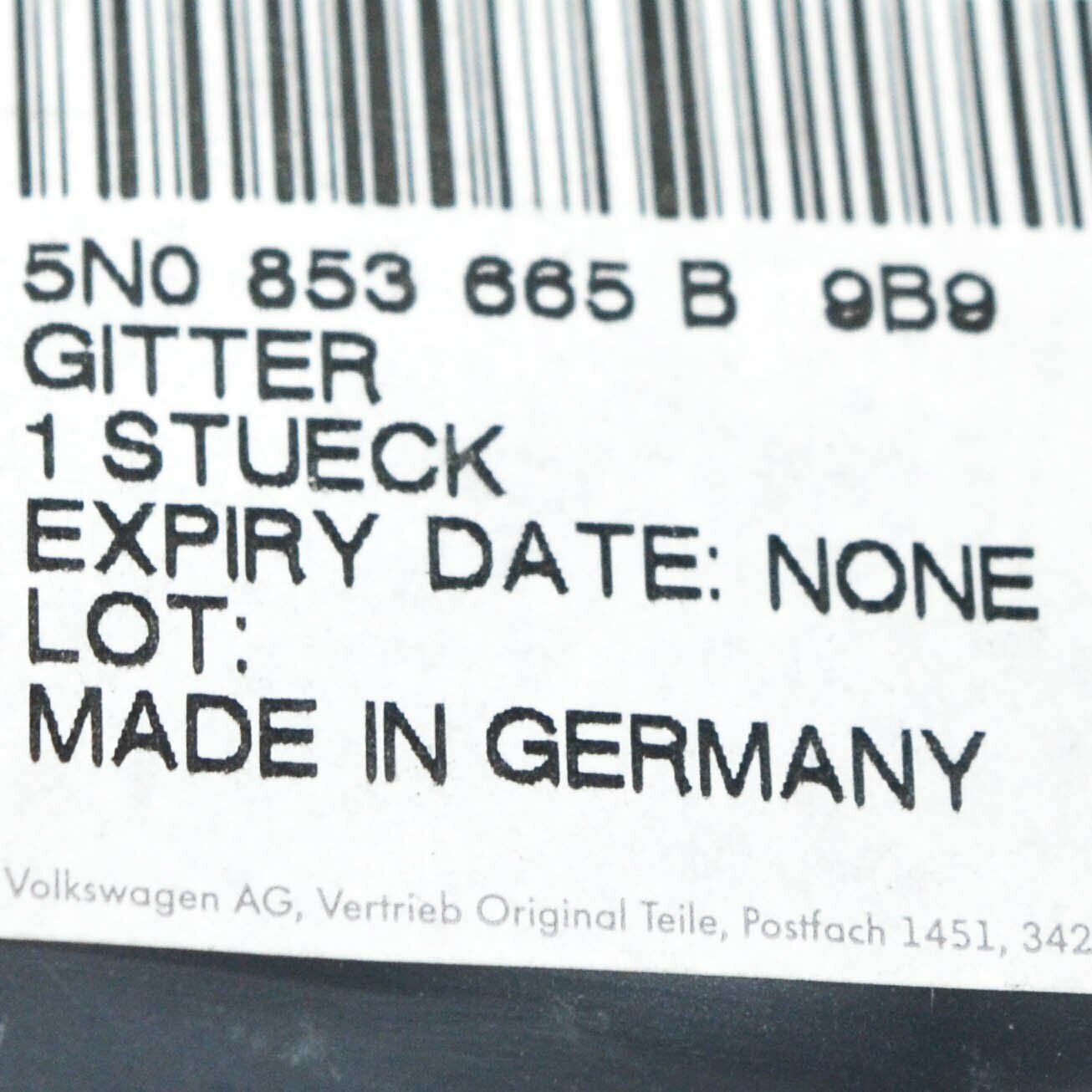 NEW VOLKSWAGEN TIGUAN 5N FRONT LEFT BUMPER VENT GRILLE 5N0853665B9B9 ORIGINAL