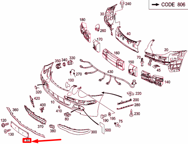 NEW MERCEDES-BENZ E W211 FRONT LICENCE PLATE MOLDING USA A2118850881 ORIGINAL