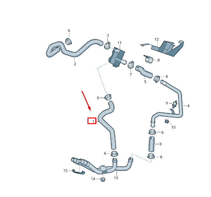 NEW VW TOUAREG 7P MK2 HEATER COOLANT HOSE 7P0819330A ORIGINAL