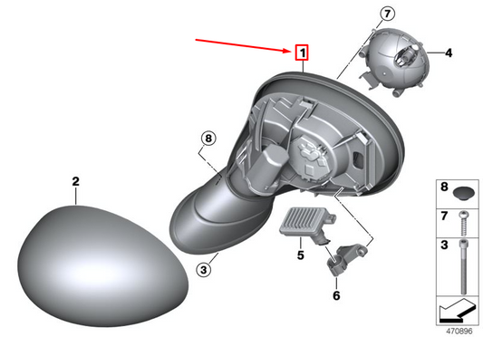 new mini cooper f55 front left side wing mirror 7471233 51167471233 original