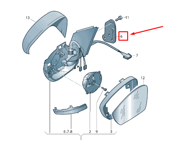 new skoda kodiaq ns front left exterior mirror dampening 565857933a original
