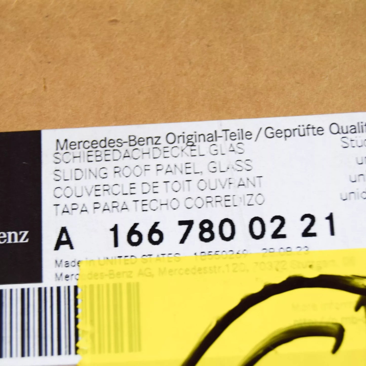 NEW MERCEDES-BENZ ML W166 FRONT FIXED SLIDING ROOF PANEL A1667800221 ORIGINAL