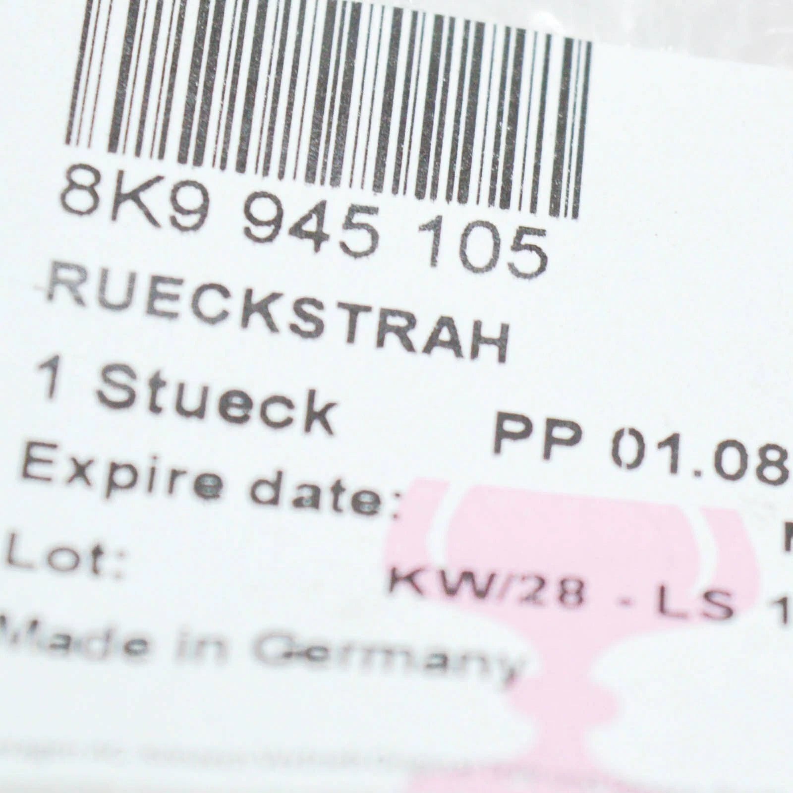 NEW AUDI A4 ALLROAD QUATTRO B8 REAR LEFT BUMPER REFLECTOR 8K9945105 ORIGINAL