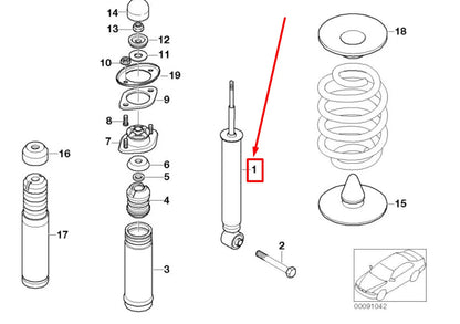 NEW BMW 3 E46 REAR SHOCK ABSORBER 2282099 33522282099 ORIGINAL