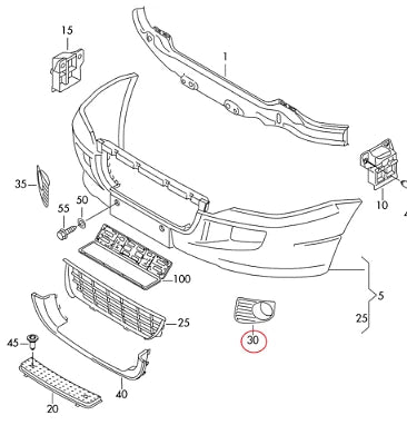 NEW VW CRAFTER FRONT BUMPER FOG LIGHT LAMP GRILLE RIGHT 2E0807676 ORIGINAL