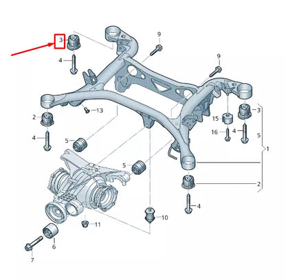 NEW AUDI Q7 4M REAR SUPPORT FRAME BONDED RUBBER BUSH 4M0505145J ORIGINAL