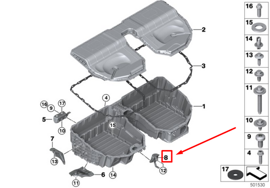 new bmw x3 g01 rear left retaining bracket 61258642213 8642213 original