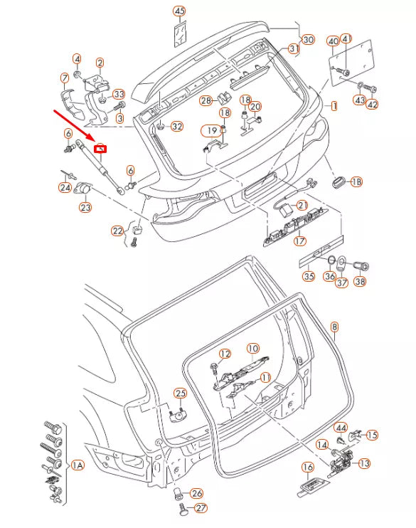 NEW AUDI Q7 4L REAR LID GAS FILLED STRUT 4L0827552F
