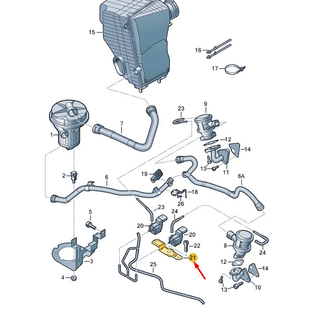 NEW VW TOUAREG MK2 SECONDARY AIR INJECTION SOLENOID BRACKET 079131327C