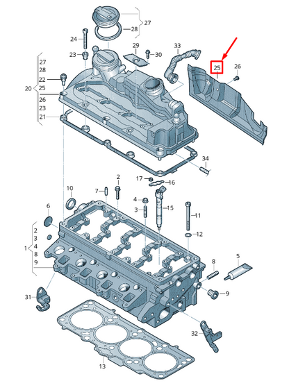 new audi tt 8j cylinder head heat shield 03l129969d original
