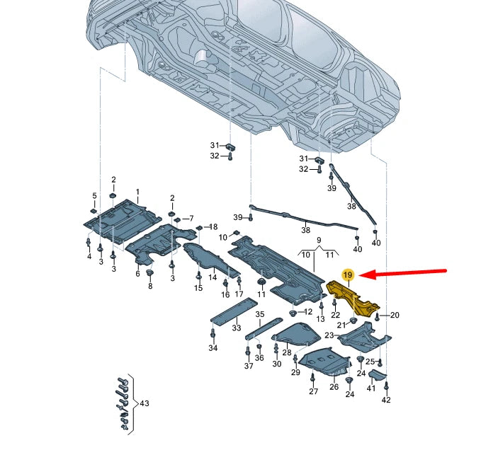 NEW AUDI A8 4N D5 REAR LEFT UNDERBODY TRIM 4N0825215D ORIGINAL