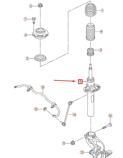NEW VOLKSWAGEN JETTA A6 FRONT GAS SHOCK ABSORBER 5C0413031M ORIGINAL