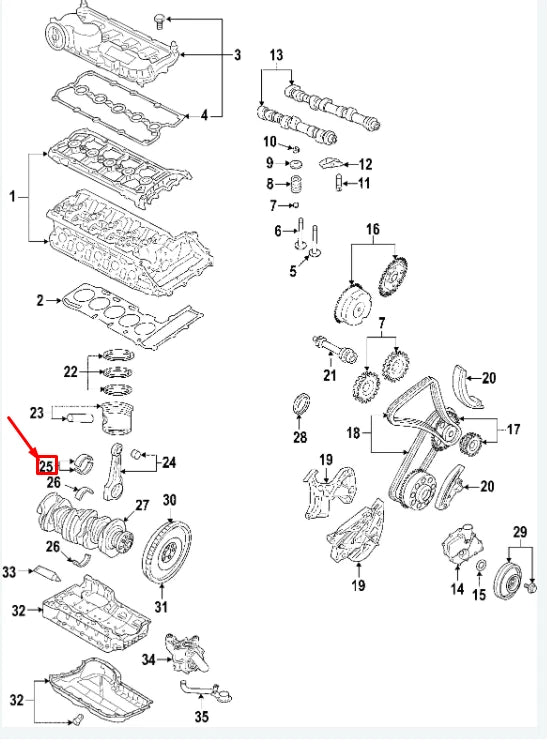 NEW VW BEETLE 5C LOWER ENGINE CONNECTING ROD BEARING 07K105701FGLB ORIGINAL