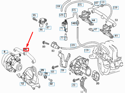 NEW MERCEDES-BENZ SLK R171 AIR PUMP HOSE A1132380582 ORIGINAL