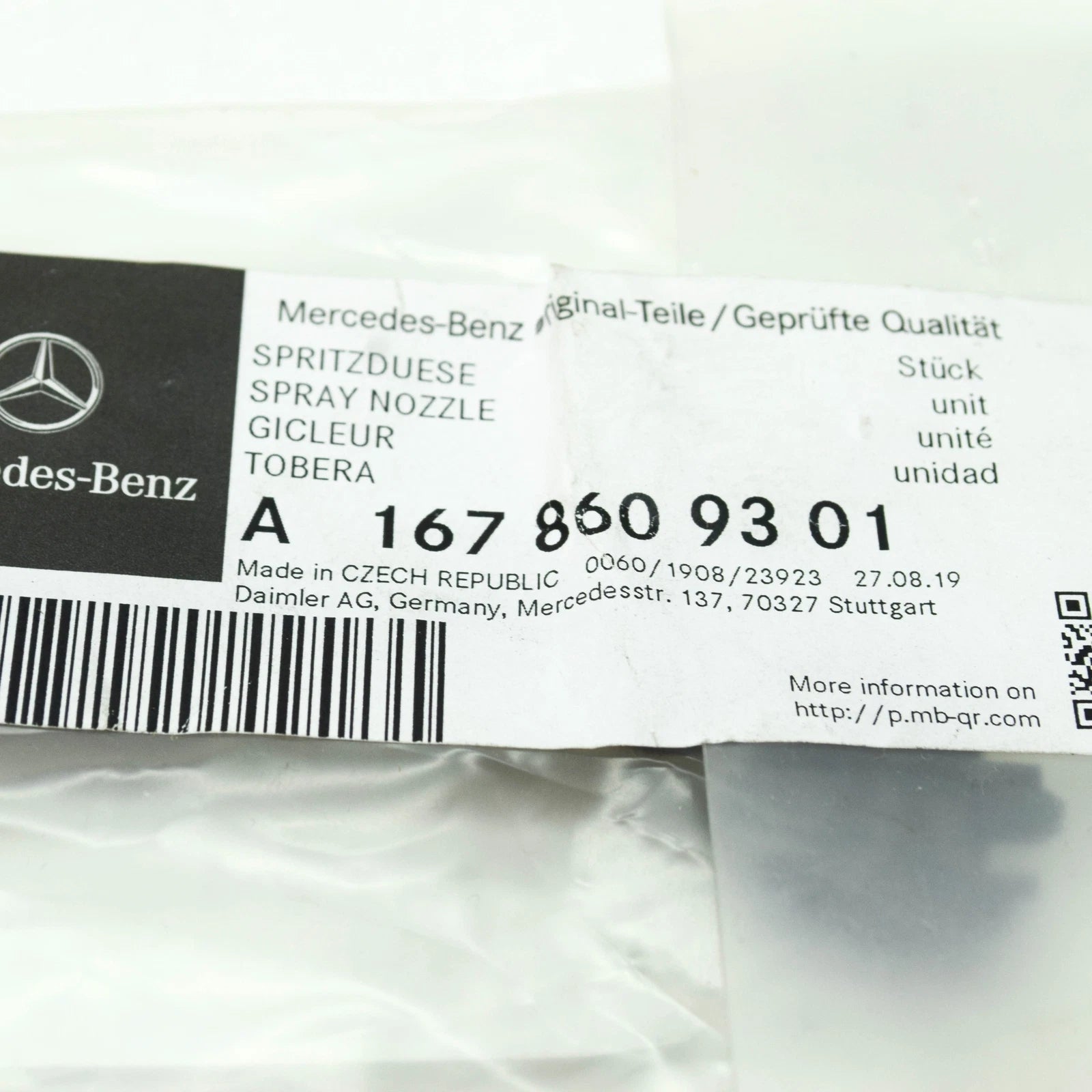 NEW MB GLS X167 REAR LUGGAGE DOOR WINDOW SPRAY NOZZLE A1678609301 ORIGINAL