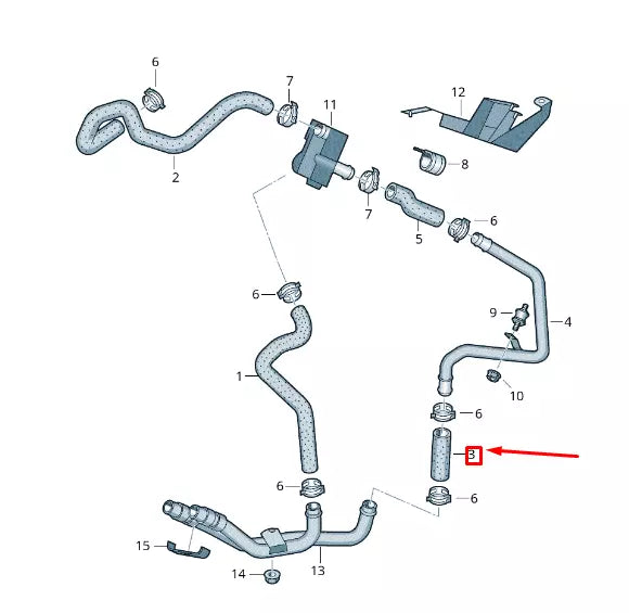 NEW VW TOUAREG 7P MK2 HEATER COOLANT HOSE 7P0819308