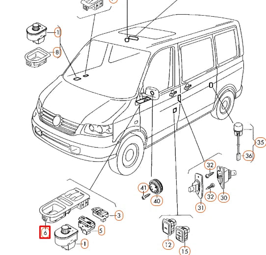 NEW VW TRANSPORTER T5 HOLDING FRAME SWITCH PANEL 7H5959550B9B9