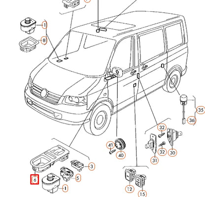 NEW VW TRANSPORTER T5 HOLDING FRAME SWITCH PANEL 7H5959550B9B9