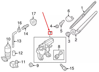 NEW VOLKSWAGEN TOUAREG 7P MK2 REAR WINDOW WIPER MOTOR 7P6955711B ORIGINAL