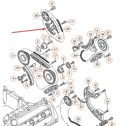 NEW AUDI A4 B8 RIGHT CHAIN TENSIONER 057109218K ORIGINAL