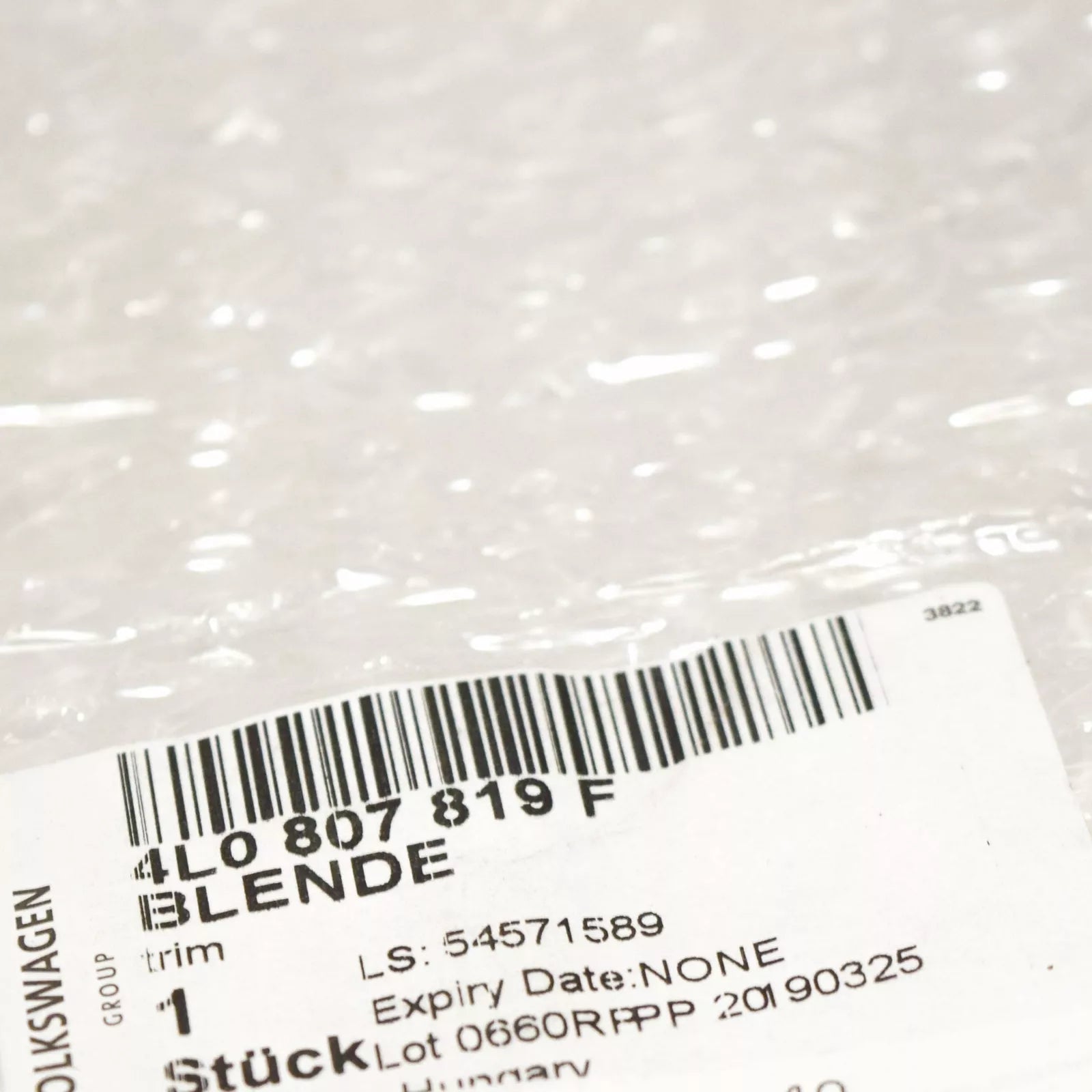 NEW AUDI Q7 4L REAR BUMPER TOWBAR COVER TRIM 4L0807819F 2015 ORIGINAL