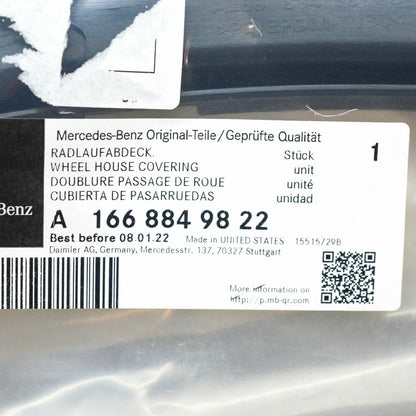 NEW MERCEDES-BENZ GLE W166 REAR RIGHT ARCH INNER COVER A1668849822 ORIGINAL