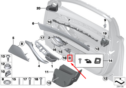 new bmw 5 f10 front right power window trim 51417225894 7225894 original