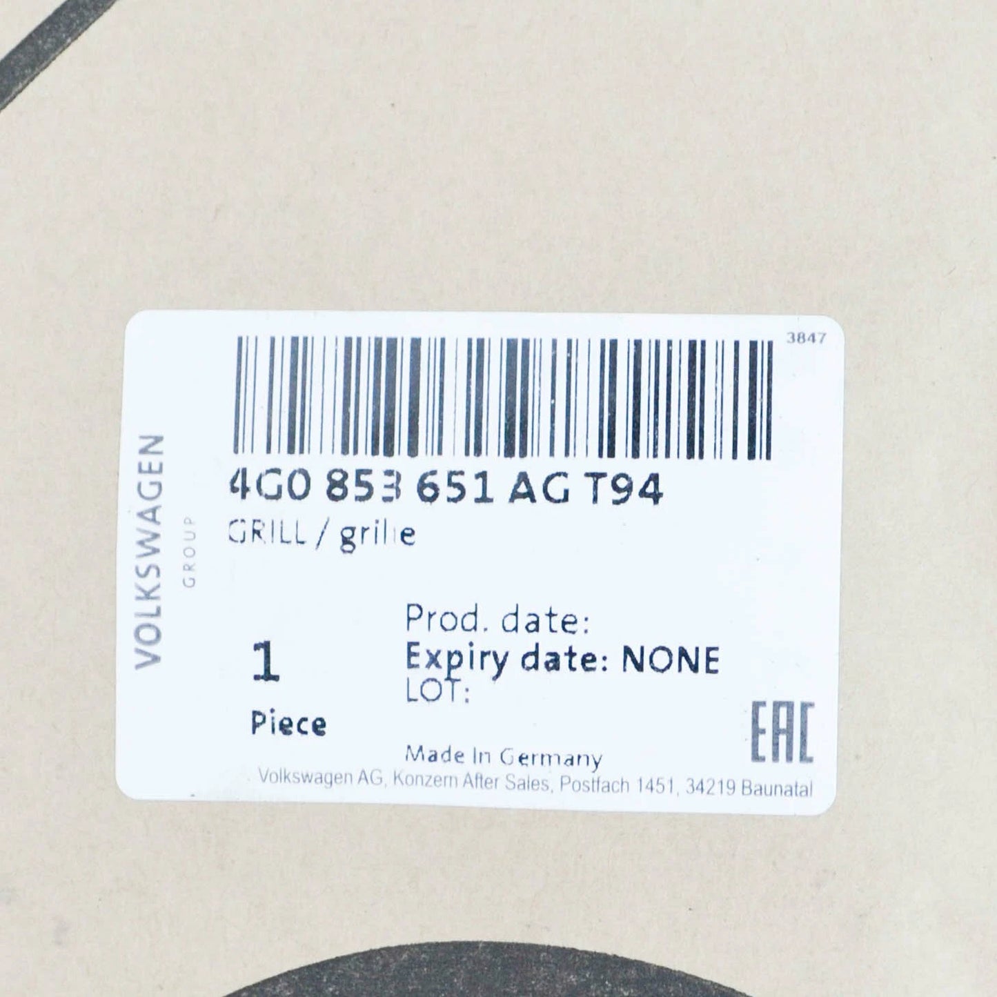 NEW AUDI A6 C7 FRONT BUMPER RADIATOR GRILLE 4G0853651AG T94