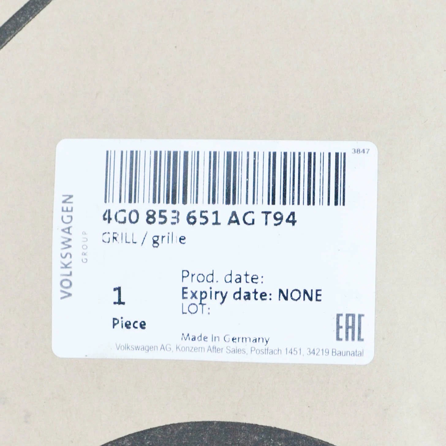 NEW AUDI A6 C7 FRONT BUMPER RADIATOR GRILLE 4G0853651AG T94