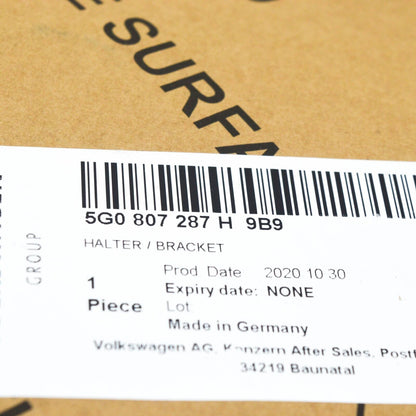 NEW VOLKSWAGEN GOLF MK7 FRONT NUMBER PLATE BRACKET 5G0807287H9B9 ORIGINAL