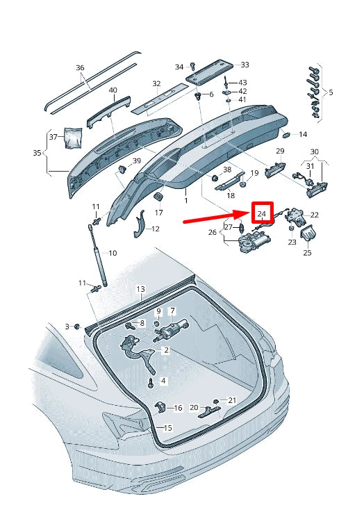 NEW AUDI A4 8W2,B9 BOOT LOCK RELEASE CABLE 8W9827535 ORIGINAL
