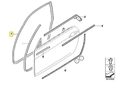 NEW BMW 3 E92 FRONT LEFT DOOR WEATHER STRIP SEAL 51767175783 ORIGINAL