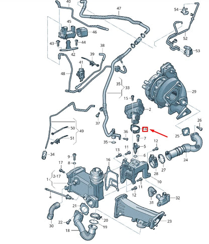 NEW VW TOUAREG 7P MK2 EGR VALVE SEAL 059131120B ORIGINAL