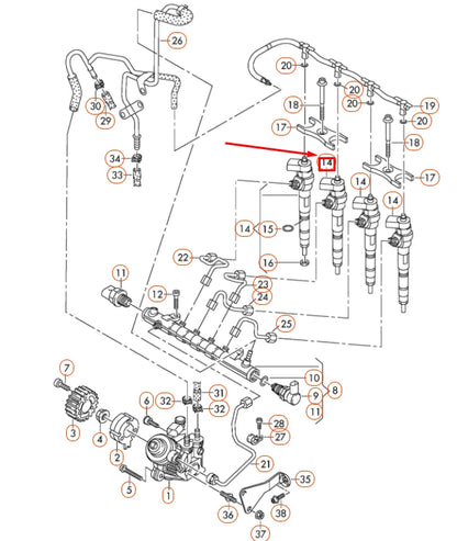 NEW VOLKSWAGEN PASSAT B8 INJECTOR UNIT 03L130277R ORIGINAL